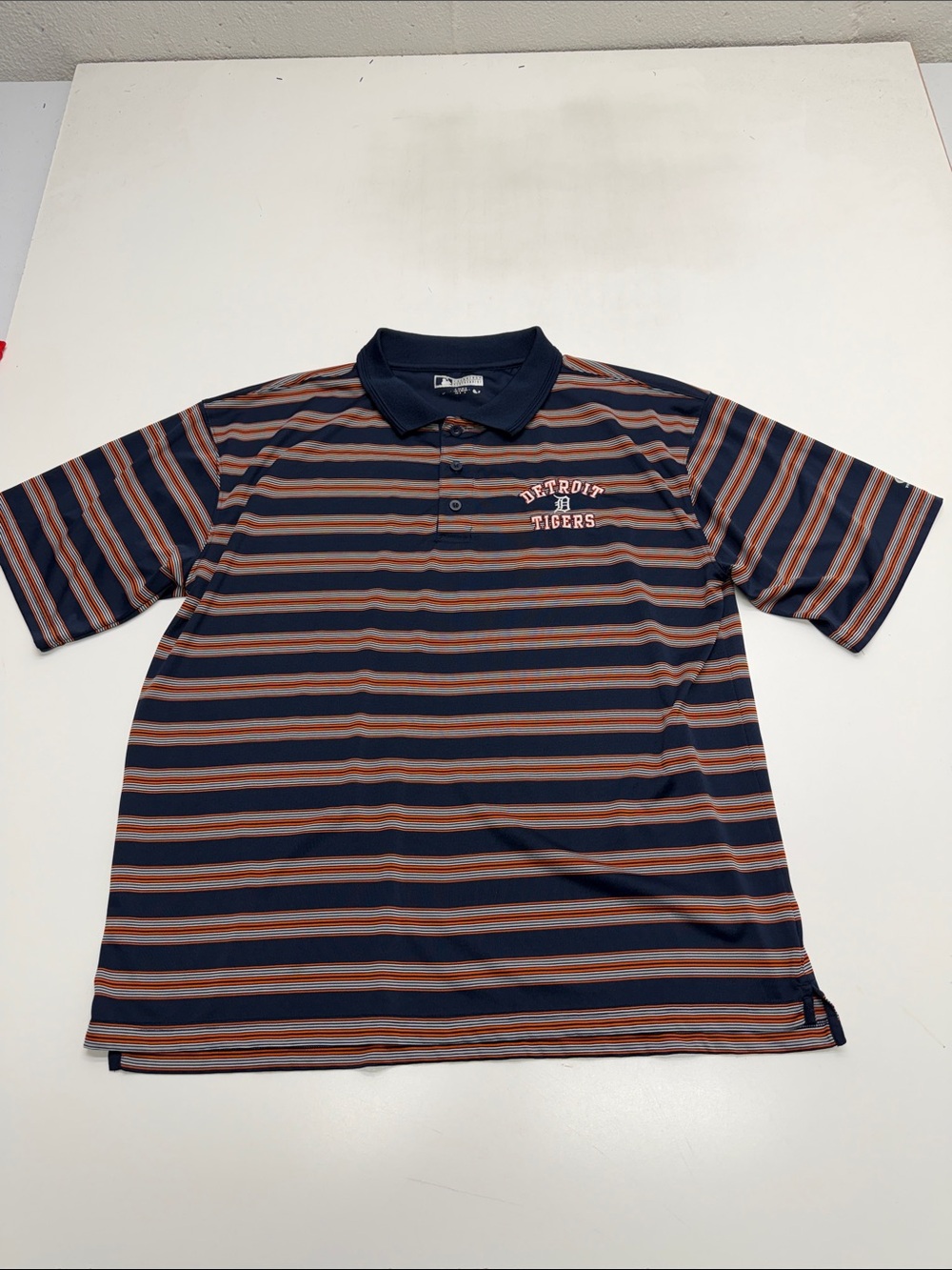 DETROIT TIGERS Men’s 2XL Striped Polo Shirt MLB